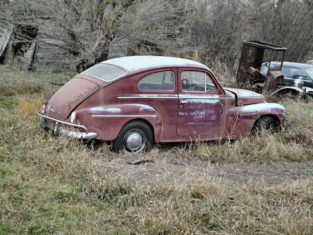 Old Volvo car in a junkyard west of Lashburn